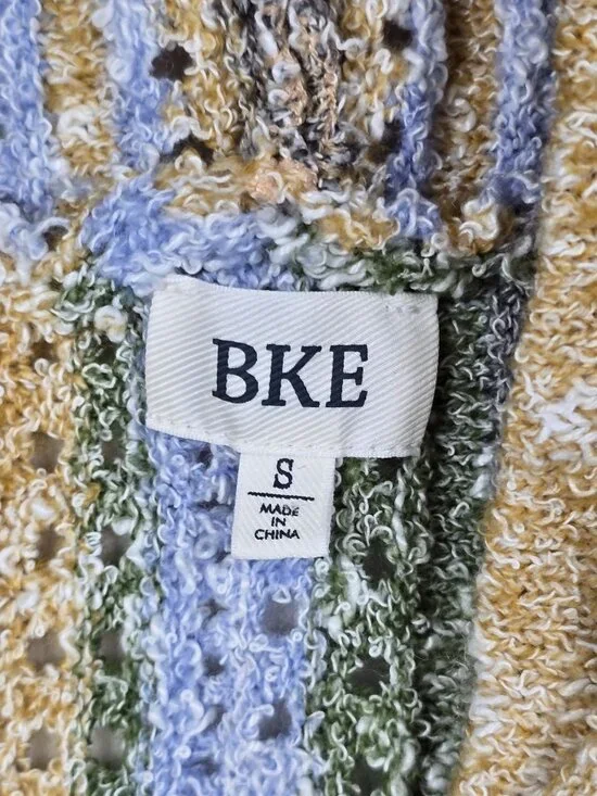 BKE Womens Multicolor Striped Knit Hoodie Sweater Small - Picture 2 of 4